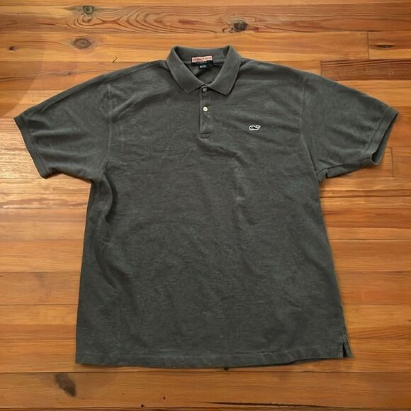 Vineyard Vines Gray Cotton Polo Shirt Men's Size Extra Large Short Sleeve Preppy - Picture 3 of 10